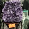 1PCS 1 lb Naturale Viola Ametista Cristallo Di Quarzo Cluster Geode Druzy Decorazione Della Casa Della Pietra Preziosa Campione di Legno box5106160