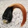Loop Micro Ring Machine Made Remy Hair Extension 100% Human Hair Rak Ombre Färg Mikro Länkar 10 "-26" 1g / s 100g