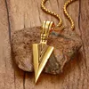 Slående män vintage spearhead arrowhead hänge halsband för män speciella surf cykla chocker rostfritt stål smycken