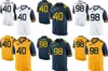 West Virginia Mountaineers College Football Maillots Mcafee 40 Will Clarke 98 Mix Order Sport Jersey-usine Outlet