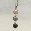 Ciondolo di perle d'acqua dolce da 6-7 mm con perle fini di colore misto, collana con ciondolo di perle in argento 925, catena da 16 pollici da 18 pollici per la scelta