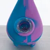 DHL Water Monster Silicon Water Pipe With Galss Bowl Flexible Smoking Pipe Good Grade Silicon Colorful Silicon Bongs