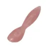 7-8 inch Laufout Handmade Natural Rose Quartz Scraping Massage Beauty Stick Handhold Guasha Tool for Muscle Deep Tissue Trigge237M