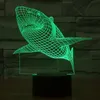 3D Okyanus Köpekbalığı LED Lampe Nachtlicht Schlafzimmer Çok farbe schreibtisch lampe # R42