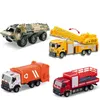 Giocattolo modello di auto in lega, camion di ingegneria, autopompa antincendio, elicottero, camion missilistico militare, camion della spazzatura, regalo per feste di compleanno per bambini, collezionismo