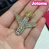 Fashion Clear Crystal Airplane Hostess Brooch Pin for Men New 40mm Silver/Gold Rhinestone Plane Brooches