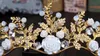 Luksusowe Zestawy Biżuterii Bridal Przebite Kolczyki Rhinestone Wisiorki Naszyjnik Gorąca Sprzedaż Headpieces Princess Crowntiara 2018 Nowy
