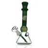 Bicchiere Becher Bong 8.8" Rig Perc tubo di acqua olio acqua Bong di colore verde è dotato di Downstem e ciotola di vetro