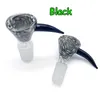 3 Colors 14mm 18mm Male Wig Wag Glass Bowls With Handle Smoking Bong Bowls Piece For Tobacco Water Pipes Dab Rigs