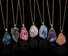 Cristal naturel Quartz point de guérison Chakra perle collier de pierres précieuses pendentif style pierre naturelle pendentif colliers bijoux chaînes de pull DHL