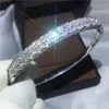 2017 Fashion Baguette Cuff Bridal Armband Diamond S925 Silver Fylld Engagemang Bangle för Kvinnor Bröllop Accessaries