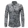 Herren Langarmshirts 2018 Neue Ankunft Mode 3D Plaid Abzugskragen Mens Hemd Casual Slin Fit Top Kleidung Plus Größe