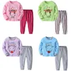 Baby Christmas Home Deskleding Elk Santas Buddy Bear Xmas Dress Uniform Gedrukte lange mouw Boy Girl Clothing Sets Pajama Outfit6774556