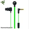 Mobiltelefonörlurar Razer Hammerhead Pro V2 hörlurar i öronörluftmikrofonen med Retail Box Gaming Headset Bullisolisolering Stereo Bass 3,5 mm