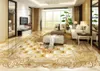 Europeisk lyxig guldrosa marmor Mjukt paket Parkettgolv 3D golvplattor