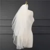 2018 New High Quality Short White Wedding Veilアプリケーションレースビーズブライダルベールブライドウェディングアクセサリーウェディングドレス271o
