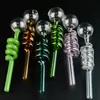 Hot Water Pipe Colorful Pyrex Glass Oil Burner Pipes Mini Small Handful Dab Rigs Nail Pipe Smoking Accessories DHL