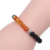 Novos Chakras 8mm Fogo Amber Black Pedra De Lava Pulseira DIY Aromaterapia Óleo Essencial Difusor Pulseira Jóias