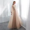 2019 Ny elegant Sheer Jewel Neck Brudtärna Klänningar Långärmad En Linje Golvlängd Maid of Honor Wedding Guest Gown Custom Made