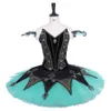 Tutu di balletto nero per adulti Il lago dei cigni Performance Stage Wear Donna Verde Concorso di danza classica Costumi Gonna per balletto per ragazze