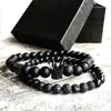 2 teile/satz Männer Frau Perlen Armband Krone Charme Armreif Natürliche Perlen Buddha Armband für Frauen und Herren Pulseras Masculina
