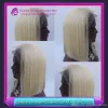 Full Lace Human Hair Wigs Blonde Color 613# straight Bob Wigs With Baby Hair 130% Density Bleached Knots Brazilian Virgin Hair Glueless