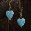 Boucles d'oreilles en pierre de lave naturelle, cœur coloré, 8 Options, bricolage, aromathérapie, diffuseur d'huile essentielle, boucles d'oreilles, accessoires de robe, bijoux