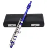 Piccolo Half-Size Flute Geplated C Sleutel Cupronickel met Cork Vet Schoonmakende Doek Schroevendraaier Gewatteerde Box Blauw