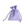 Mini Burlap Jute Torba lniana torby na prezenty sznurkowe torebki biżuterii torby na pierścień