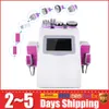 Modell 40K Ultraljudskropp Cavitation 6 Pads LED Laser Slimming Machine Vacuum RF Skin Care Salon Spa Utrustning