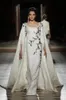 2019 Tony Ward Suknie wieczorowe Kości Ivory Arabski Kaftan Dubaj Muzułmańska Cape Specjalna okazja Sukienka Pół Rękawy Formalne Suknie Prom