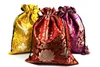 Extra Large Luxury Silk Brocade Drawstring Bag Jewelry Shoes Bag Travel Portable Pouch Double Layer Shoe Storage Bag 36 x 27cm 10p290n