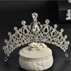 Crystal Rhinestone Bijoux Bijoux de Boucles d'oreilles Collier de mariage Tiaras Crown Set For Women Brides Jewelry8184047