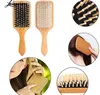 1 kam hårvård penselmassage trä spa massage kam 2 färg antistatisk hår kam massage huvud främja blodcirkulationen x0585