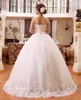 2018 Strapless trouwjurk kant kant bruid jurk bal jurkprincess trouwjurk kristal decoratie vestido de noiva7642630