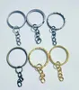 Hot grossist 300pcs / lot split key ringar kedjor charmar nyckelring mode för bil nyckel ring tillbehör silver brons guld 3 färg A77
