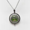 Wholesale Tree Of Life Aromatherapy Essential Oil Diffuser Necklace Locket Pendant 316L Stainless Steel Druzy Jewelry With 24" Chain