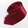 Satin Polyester soie Cravate Cravate Cravates Hommes Femmes BOURGOGNE Maigre Couleur Unie Plaine 20 couleurs 5cmx145cm300m