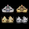 2018 Nieuwe Mode Koningin en Koning Crown Hairband met Acrylic Stone Golden and Silver Color Plastic Adustable Size voor volwassenen en kinderen