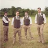 Groom Vests Country Farm Wedding Brown Wool Herringbone Tweed Vests Custom Made Groom Vest Slim Fit Mens Suit Vest Prom Wedding Wa8047684