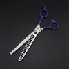 Alta Qualidade Profissional Freelander 7.0 polegadas Pet Corte de Cabelos / Tesoura Tesoura Scissors Roxo com Caso