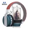 BT-008 Słuchawki Bluetooth Zestaw słuchawkowy Bluetooth ze skórzanym stentem + HD MIC silny stereo Bass Wireless + przewodowy podwójny tryb 4 kolory