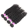 Cheap 8A Brazilian Virgin Human Hair Wefts Straight Malaysian Hair Weave Bundles Unprocessed Deep Wave Human Hair Extensions Black Color