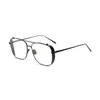 Boy Gözlük Kadın Erkek Dekoratif Klasik Gözlükler için Dikdörtgen Metal Çerçeve Şeffaf Harajuku Unisex Gözlük