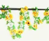 ひまわり飾り造花鎖形吊り下げ式プラスチック偽の偽の茂みのシミュレーションの花の管の装飾パーティーの好意4 58NX II