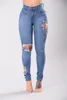 3xl Womens Denim Floral Bordado High Stretch Jeans Grande Yard Light Luz Azul Escuro Leggings Calças Alto Cintura Calças