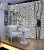 Europäischer 3D-Vorhang Tiger schwarz und weiß 3D-Verdunkelungsvorhänge Wohnzimmer 3D-Kinderzimmer Vorhanghaken Polyester