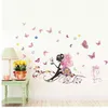 Autocollants muraux de fées pour fleurs de papillons pour enfants Chambre décor de dessin animé bricolage dessin animé mural mural art PVC affiches cadeau pour enfants