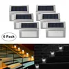 Solar Stair Lights Outdoor LED Step Lighting 2 LEDs Stainless Steel For Steps Paths Patio Decks Pack of 6
