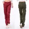 2016 New Women's cotton Cargo Pants Leisure Trousers more Pocket pants free shipping